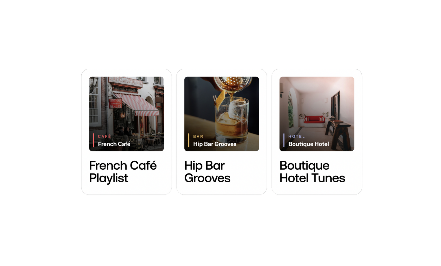 Tailored to your environment - Playlists are shaped around how your space is actually used — from quiet hours to peak energy.